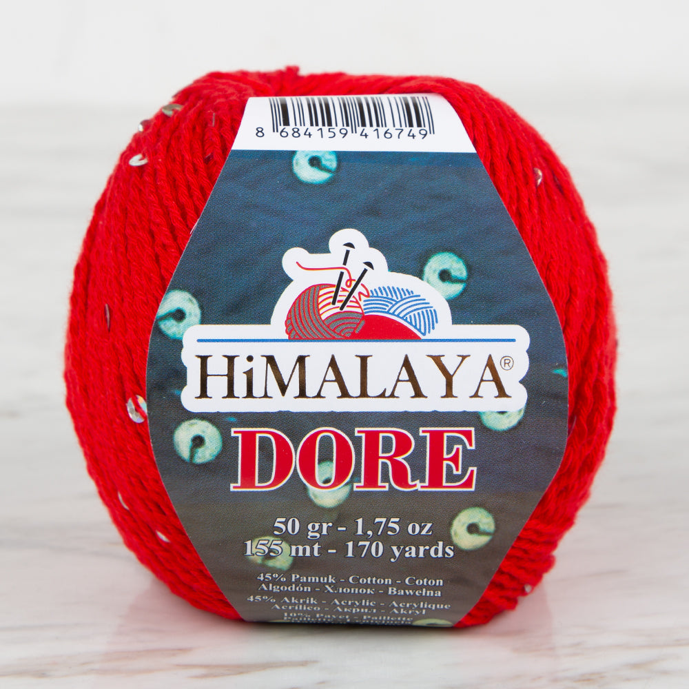 Himalaya Dore Pullu Kırmızı El Örgü İpl - 61408